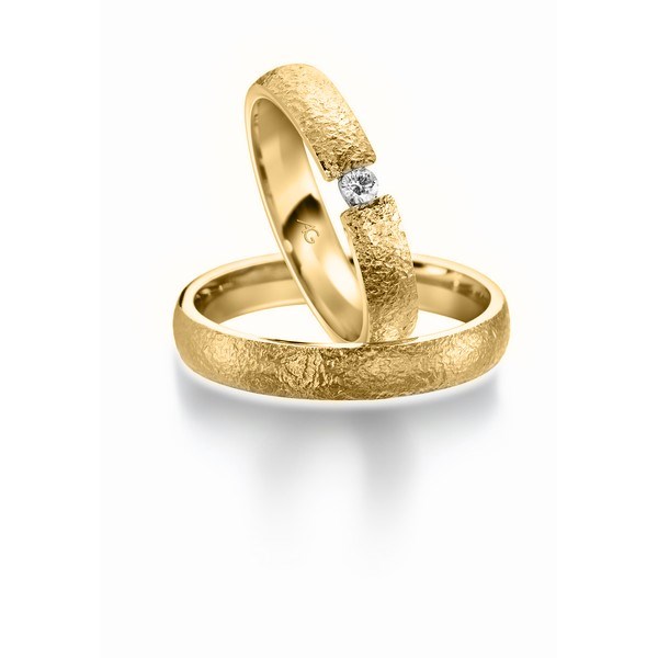 Billede af Gerstner - Vielsesringe i 14kt. guld m. 0,06ct.